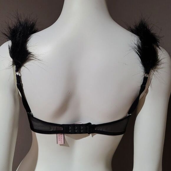 Victoria’s Secret Dream Angels Faux Fur Lined Demi Bra 32D - Picture 7 of 10